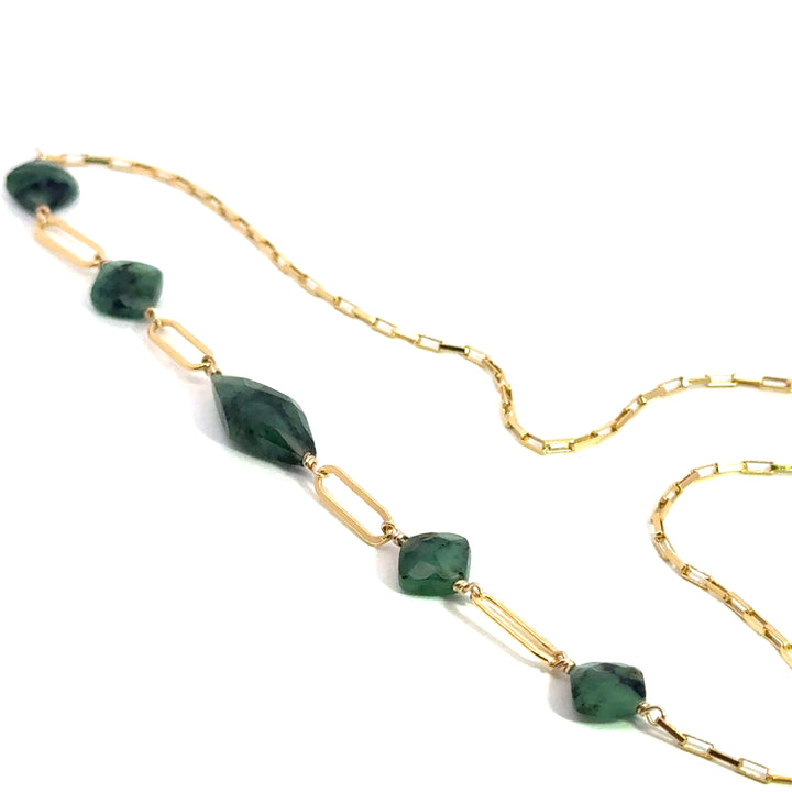 five-stone emerald link necklace