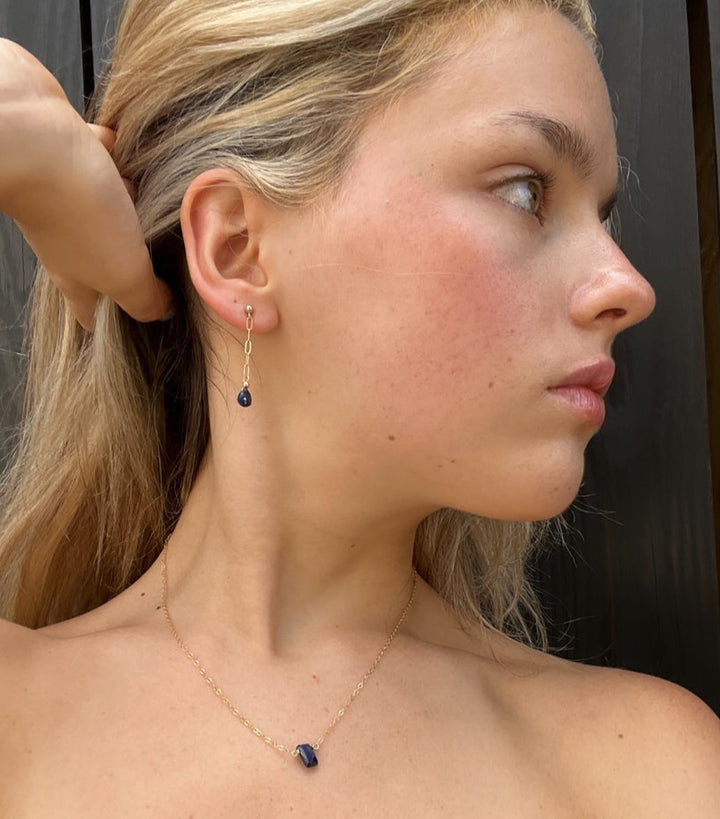 silk road - sapphire baguette necklace - workshopunderground.com