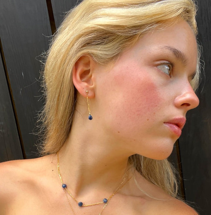 silk road - sapphire 3-station necklace - workshopunderground.com