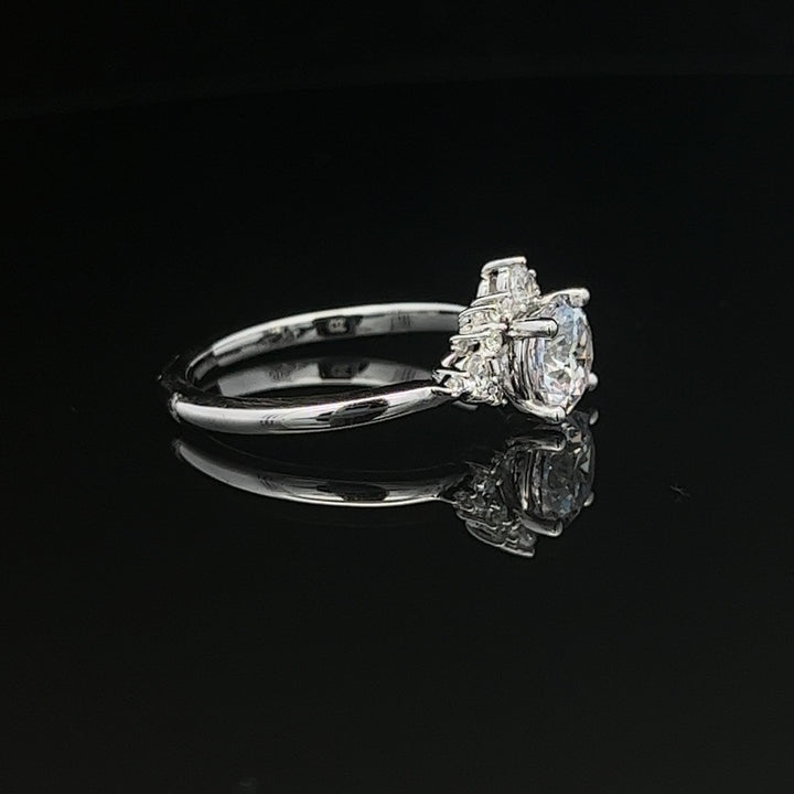 1 1/8 ctw floral halo diamond engagement ring - workshopunderground.com