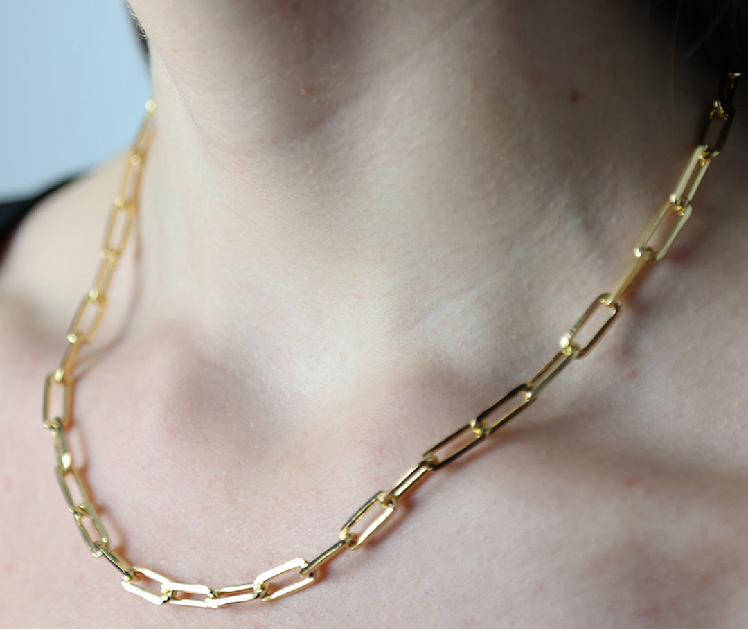 14K-gold-filled bold paperclip necklace - 18" - workshopunderground.com