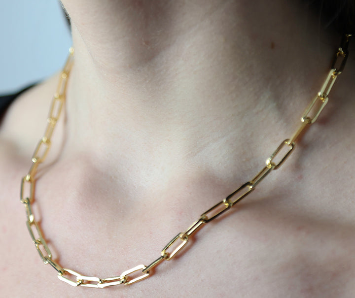 14K-gold-filled bold paperclip necklace - 18" - workshopunderground.com