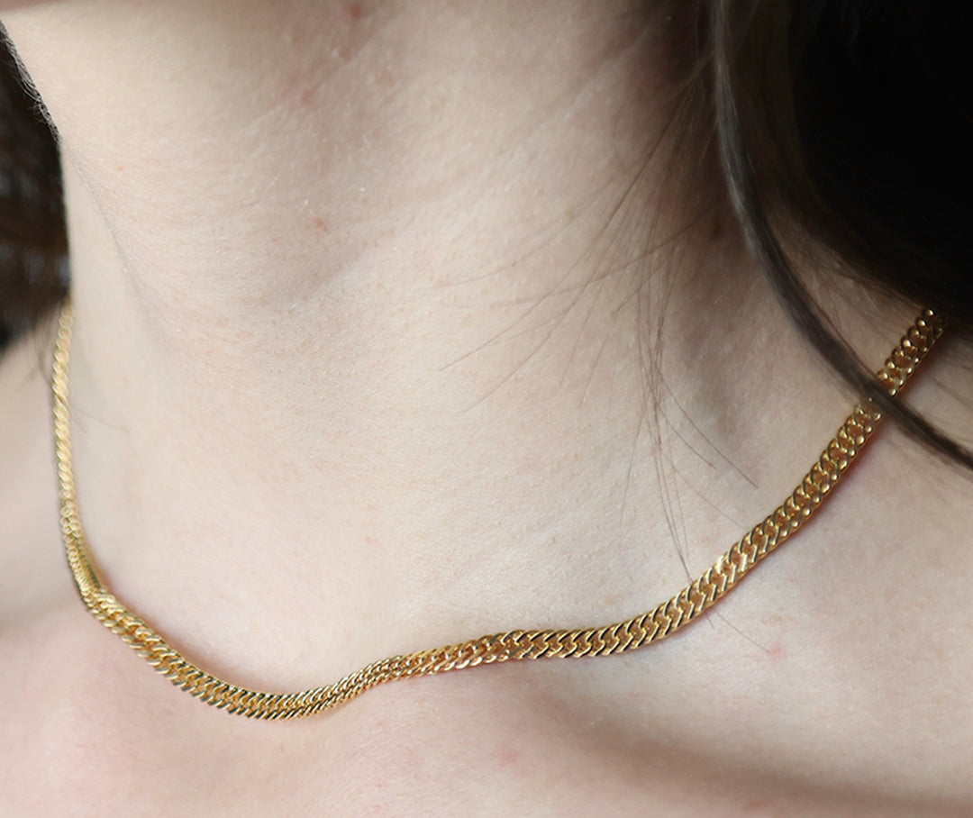 14K-gold-filled fancy curb chain necklace 16