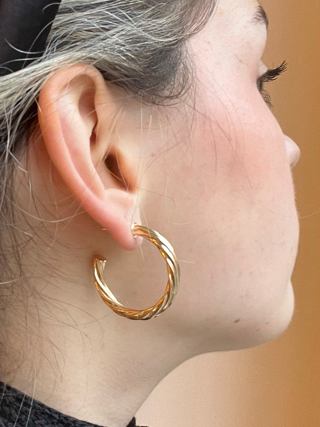 14K-gold-filled large twisted rope hoops - workshopunderground.com