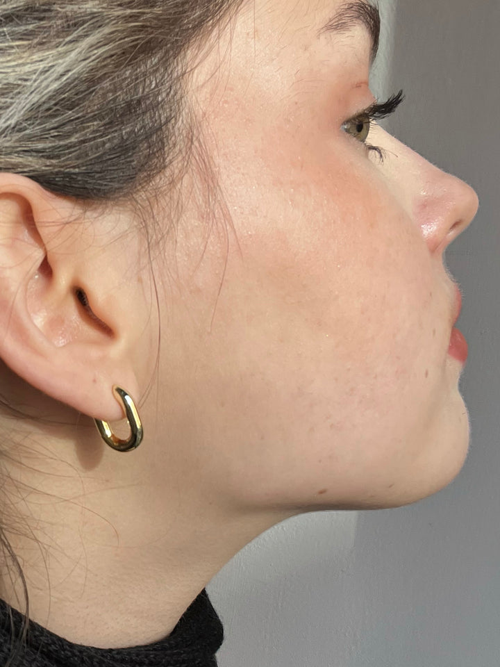 14K-gold-filled classic oval huggies - workshopunderground.com