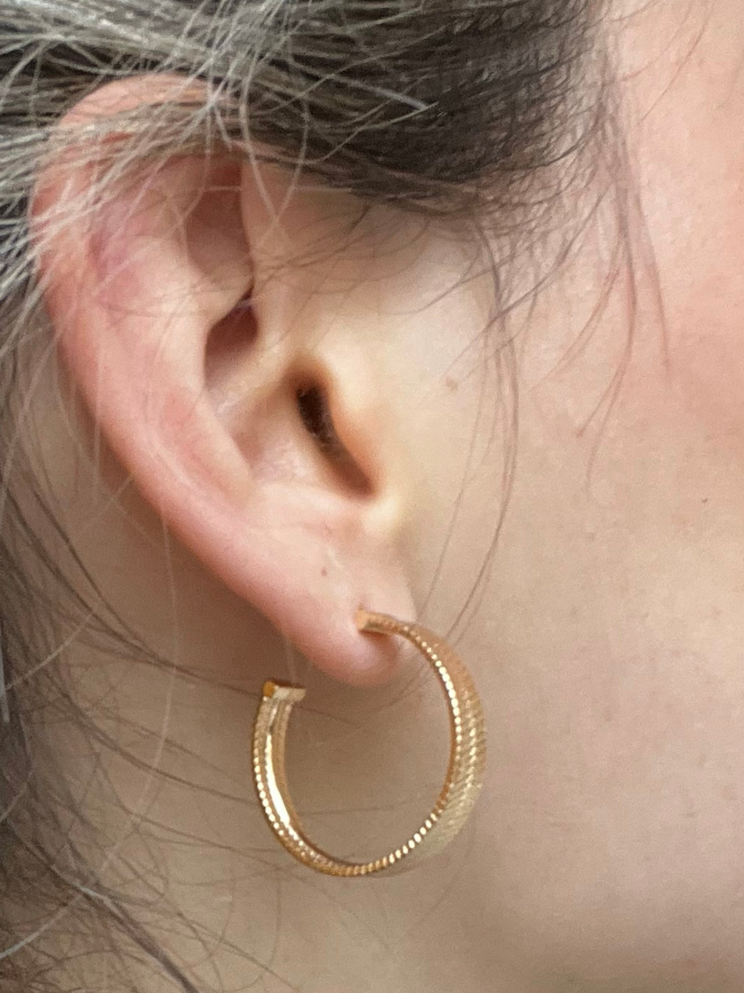 14K-gold-filled herringbone hoops - workshopunderground.com