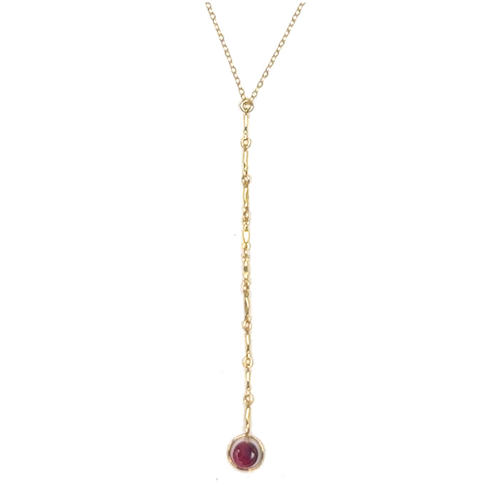 halo birthstone Y-necklace