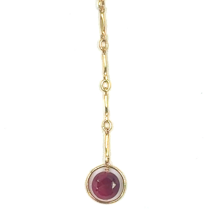 halo birthstone Y-necklace