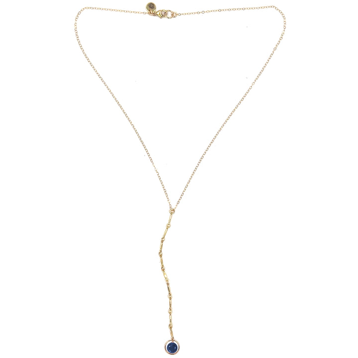 halo birthstone Y-necklace
