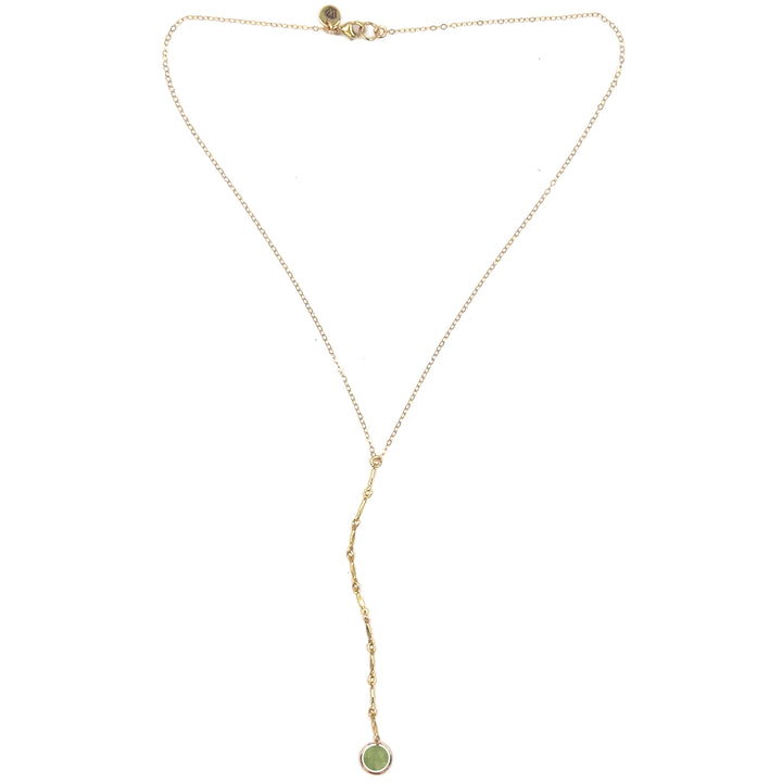 halo birthstone Y-necklace