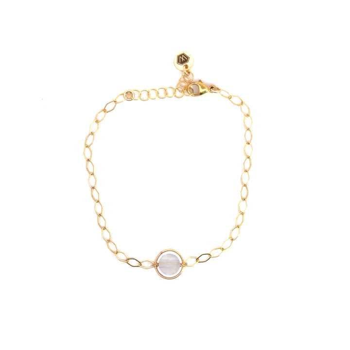 halo birthstone marquise link bracelet