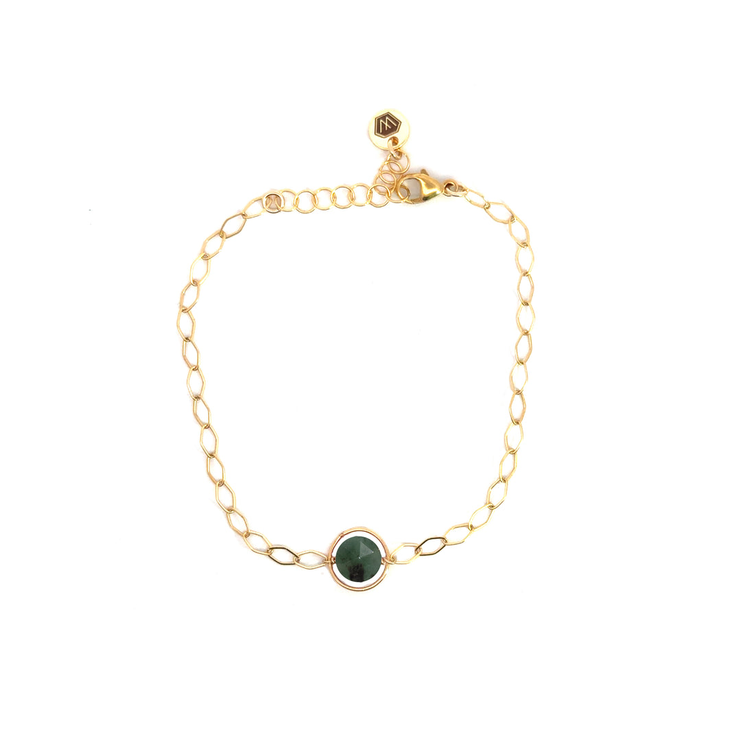 halo birthstone marquise link bracelet
