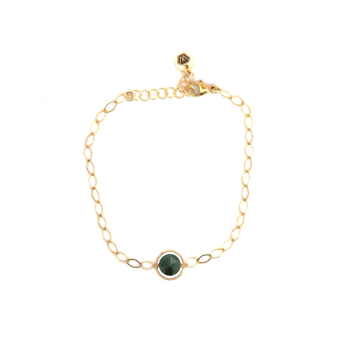 halo birthstone marquise link bracelet