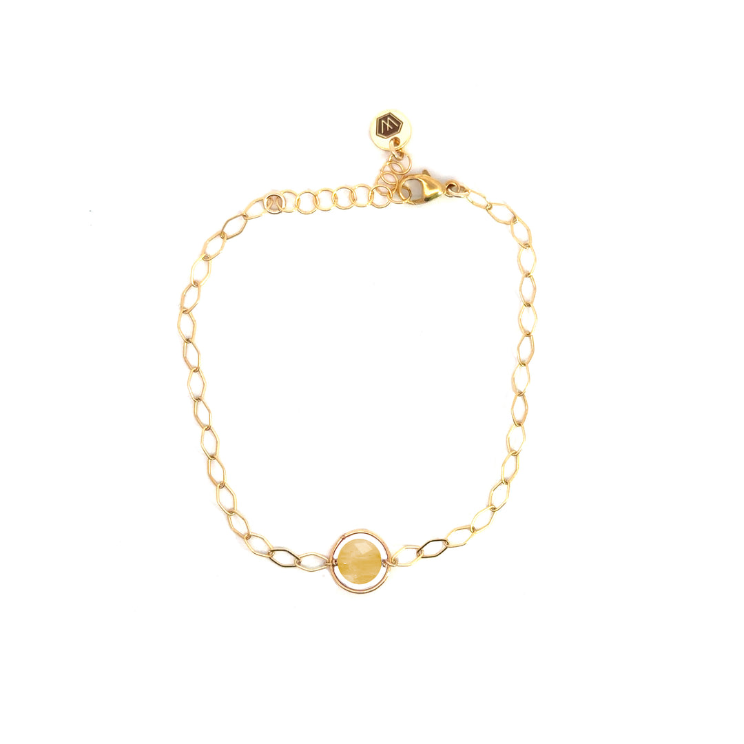 halo birthstone marquise link bracelet
