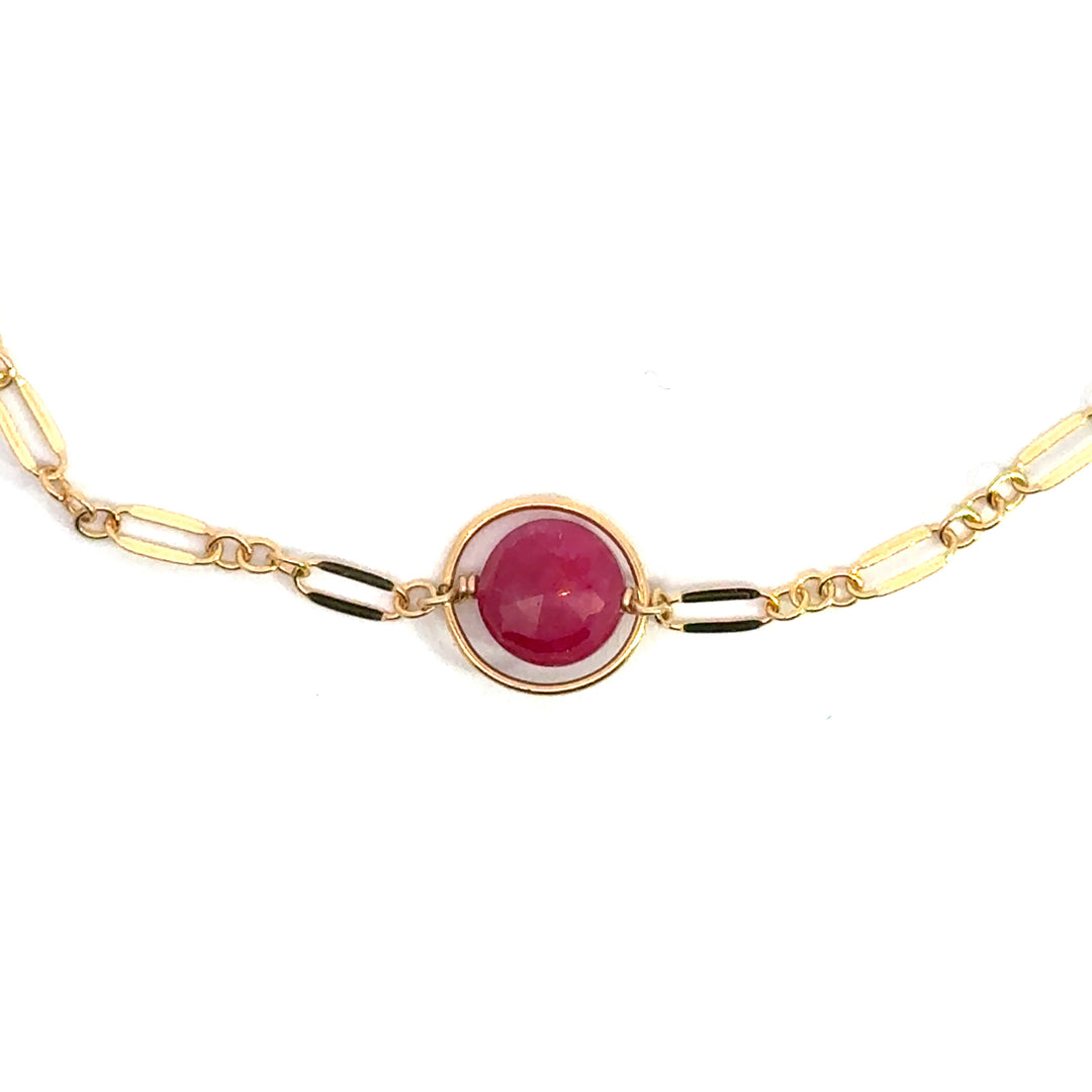 halo birthstone shimmer link bracelet