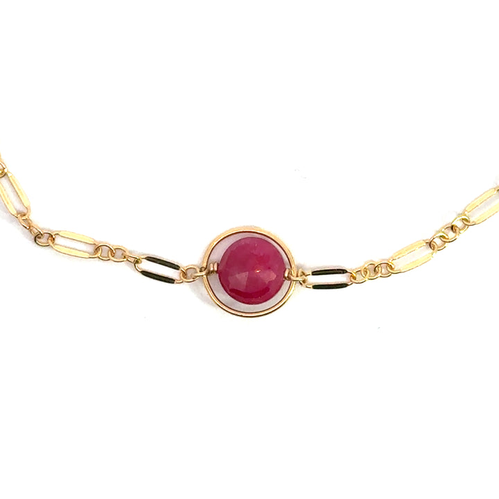 halo birthstone shimmer link bracelet