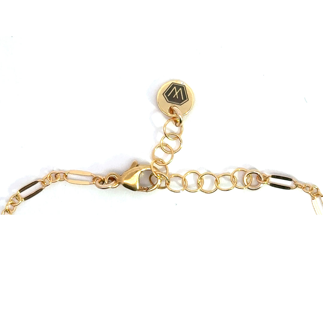 halo birthstone shimmer link bracelet