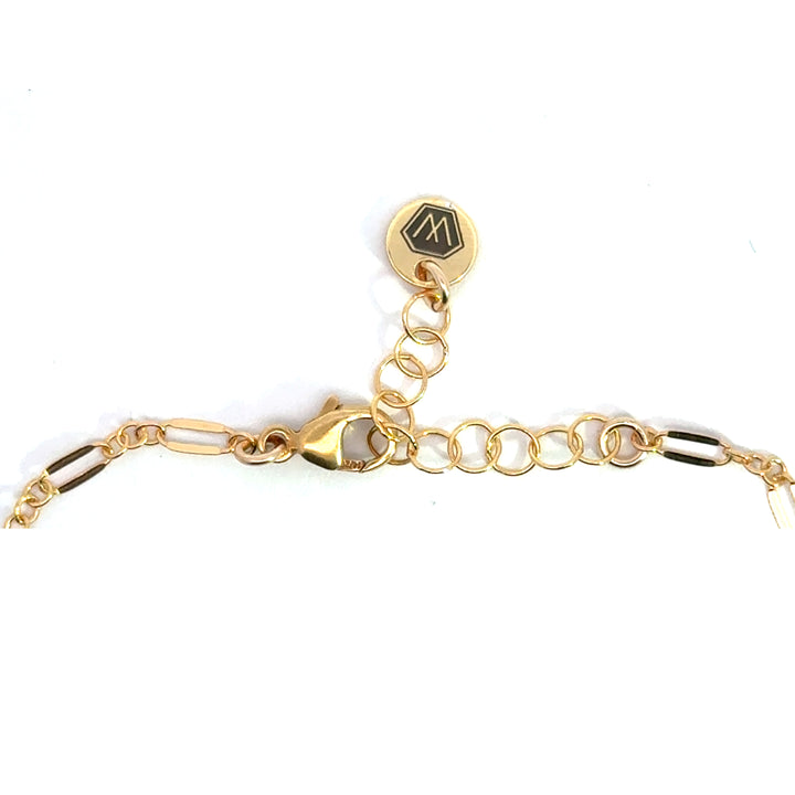 halo birthstone shimmer link bracelet