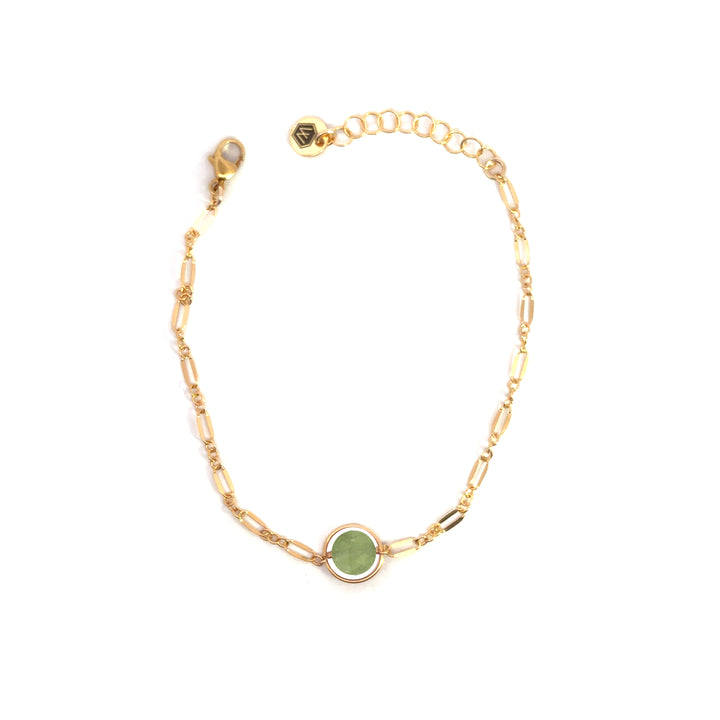 halo birthstone shimmer link bracelet