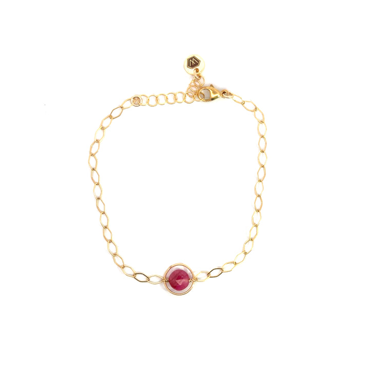 halo birthstone marquise link bracelet