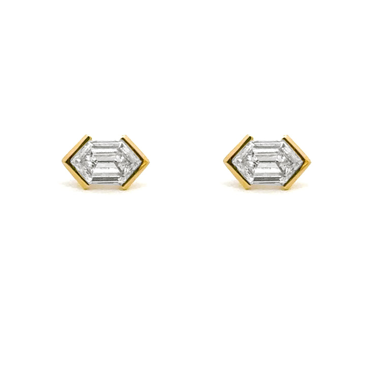 Linea - Elongated Hexagon Stud Earrings