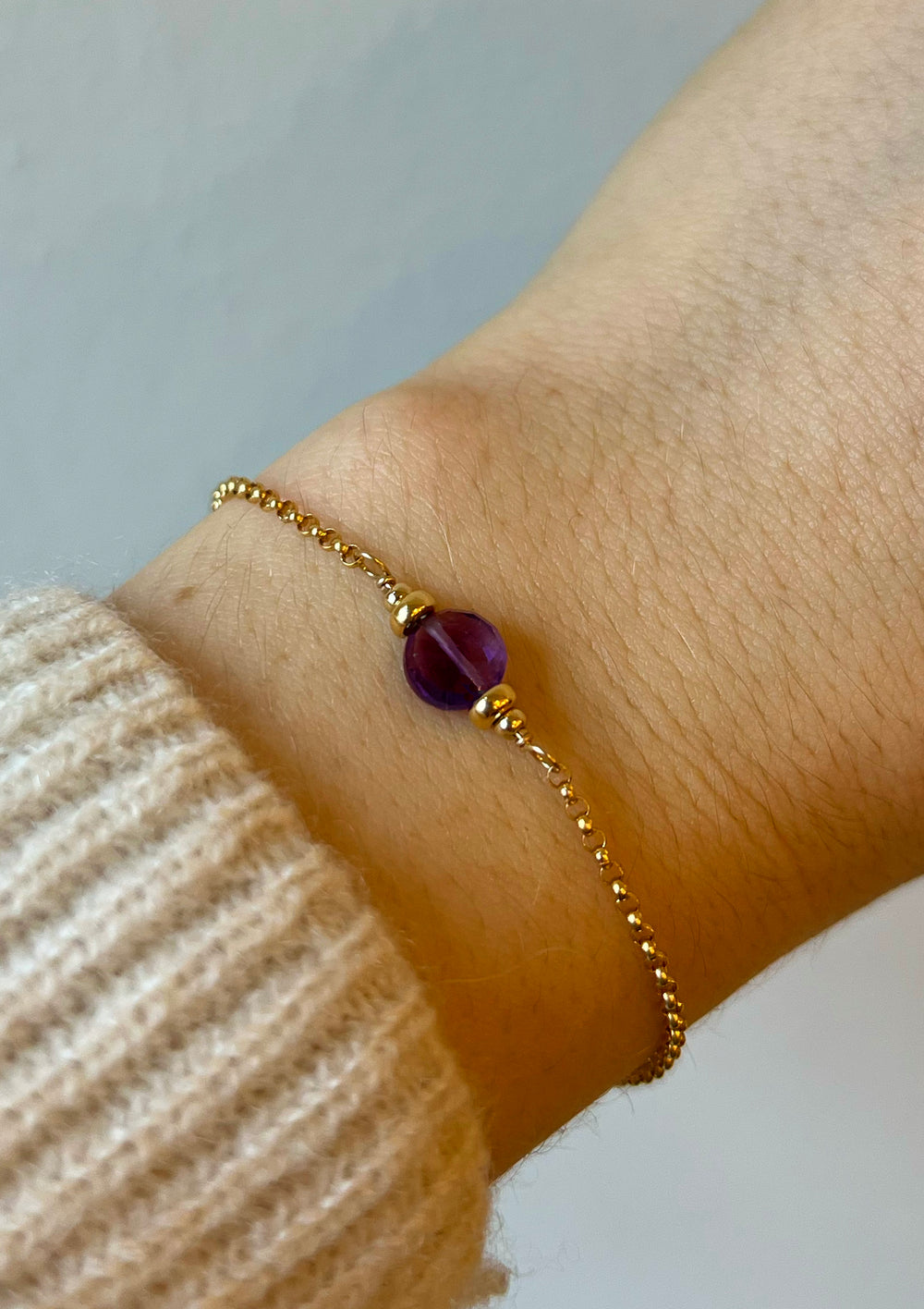 L'amethyste coin charm bracelet - workshopunderground.com
