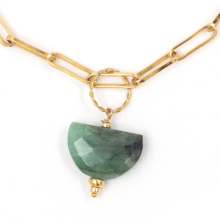 emerald mezzaluna bracelet