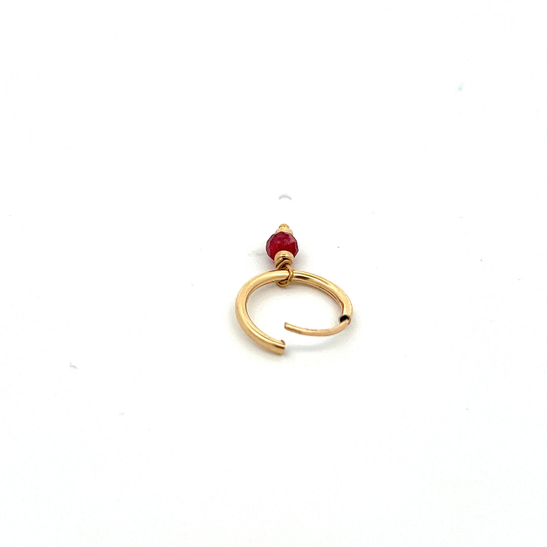 silk road - ruby dangle hoop earrings - workshopunderground.com