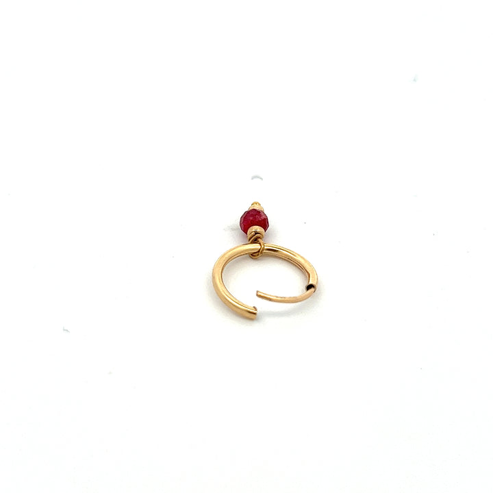 silk road - ruby dangle hoop earrings - workshopunderground.com