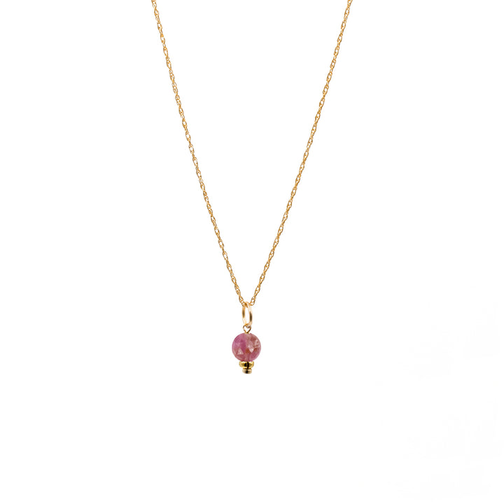faceted birthstone coin charm - retro rope necklace - workshopunderground.com