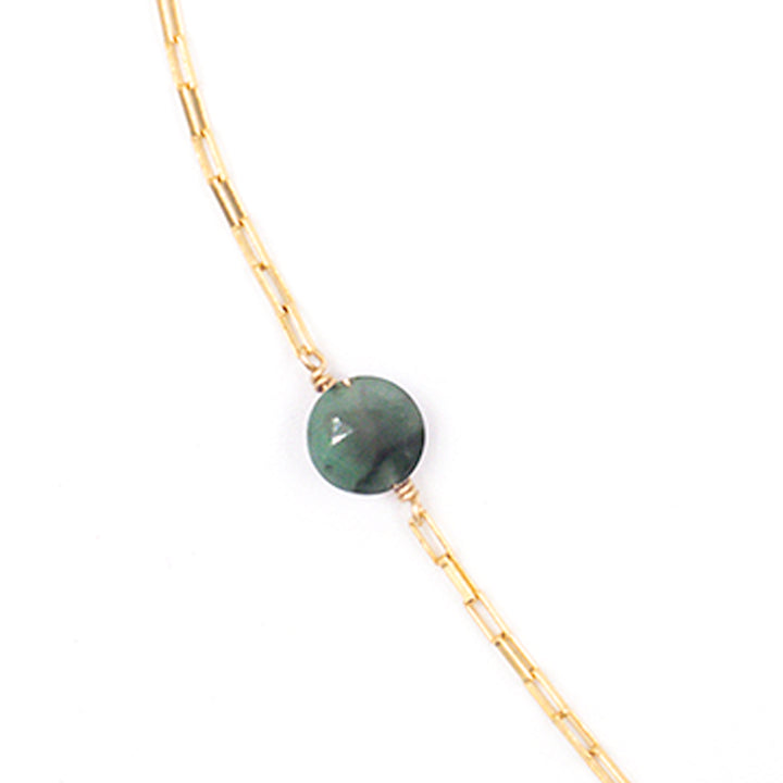 emerald 3-stone coin necklace
