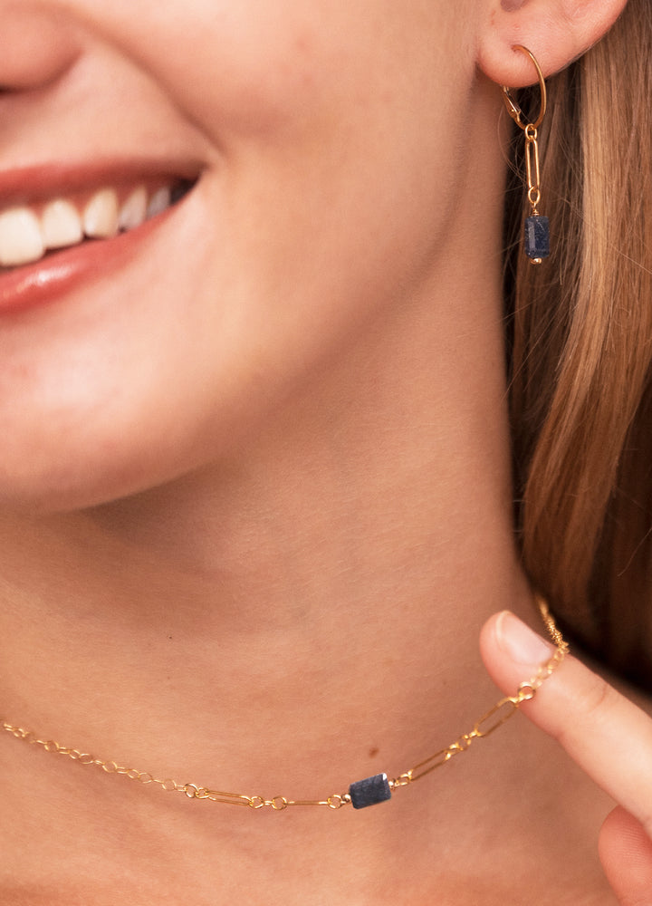 sapphire rounded link necklace - Workshop Fine Jewelry