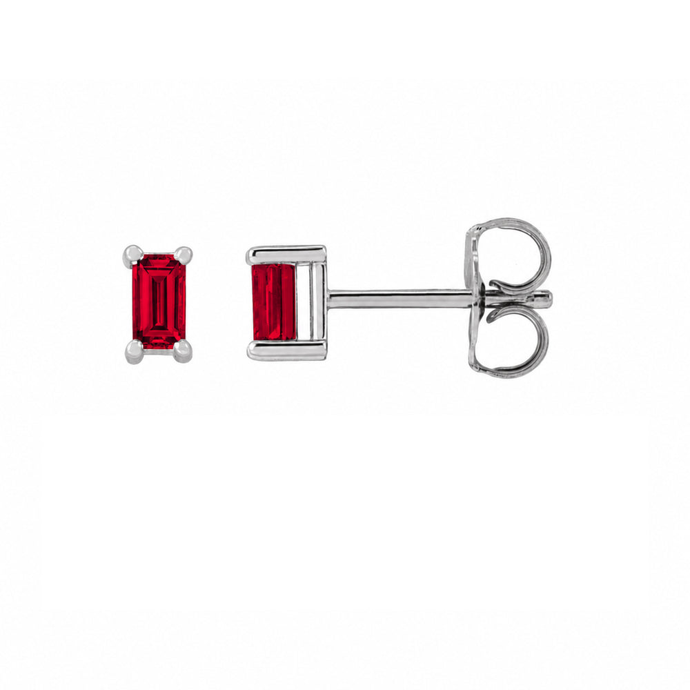 14K straight baguette single stud earring by workshopunderground.com