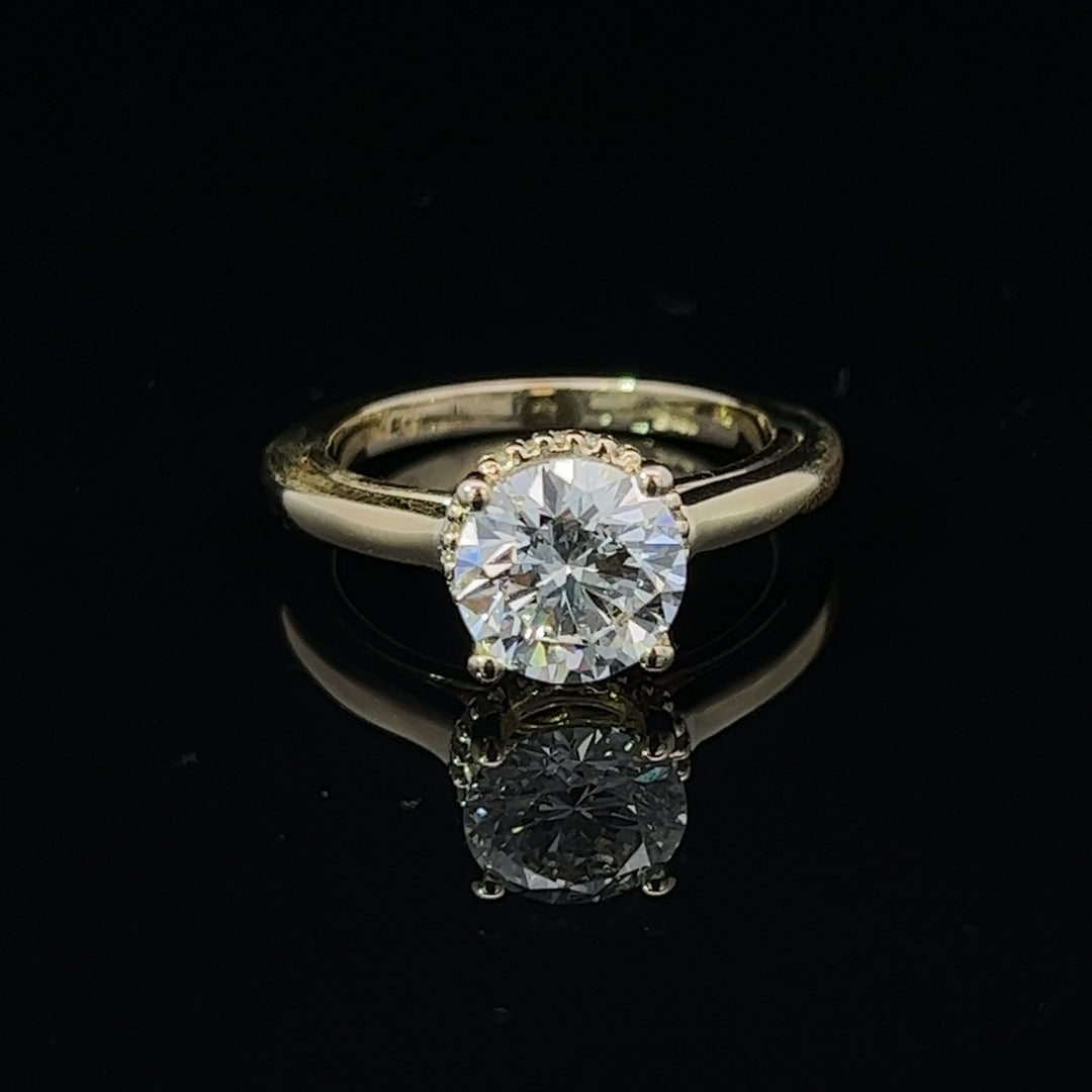 1 1/3 ctw diamond solitaire engagement ring with hidden collar