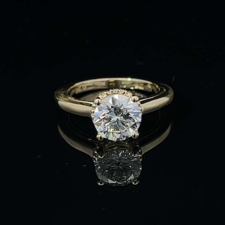 1 1/3 ctw diamond solitaire engagement ring with hidden collar