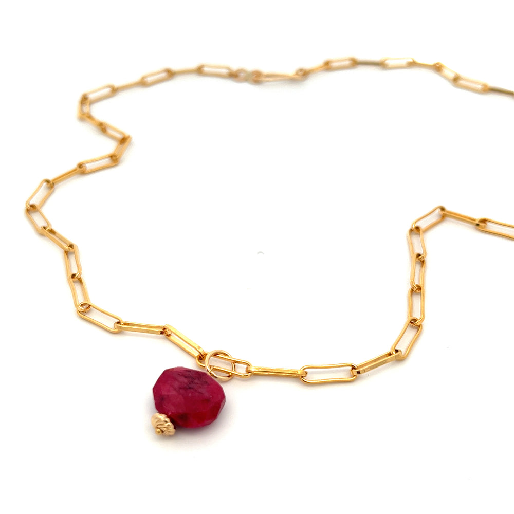 silk road - ruby barrel chain necklace - workshopunderground.com