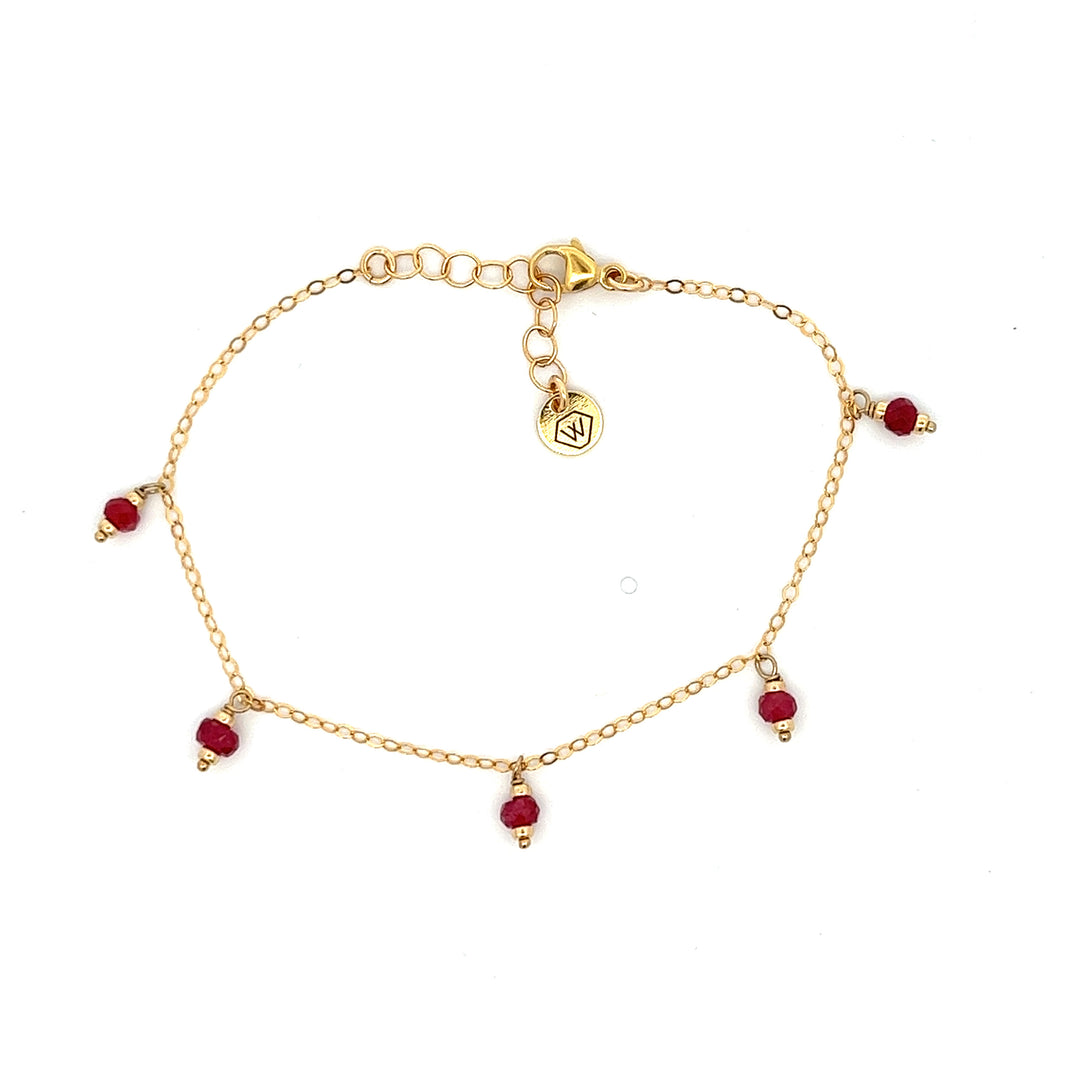 silk road - ruby dangle charm bracelet - workshopunderground.com