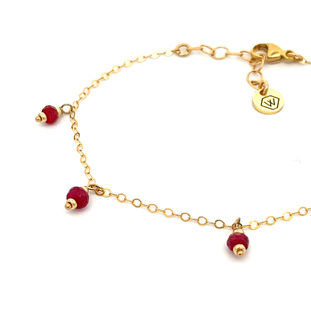 silk road - ruby dangle charm bracelet - workshopunderground.com