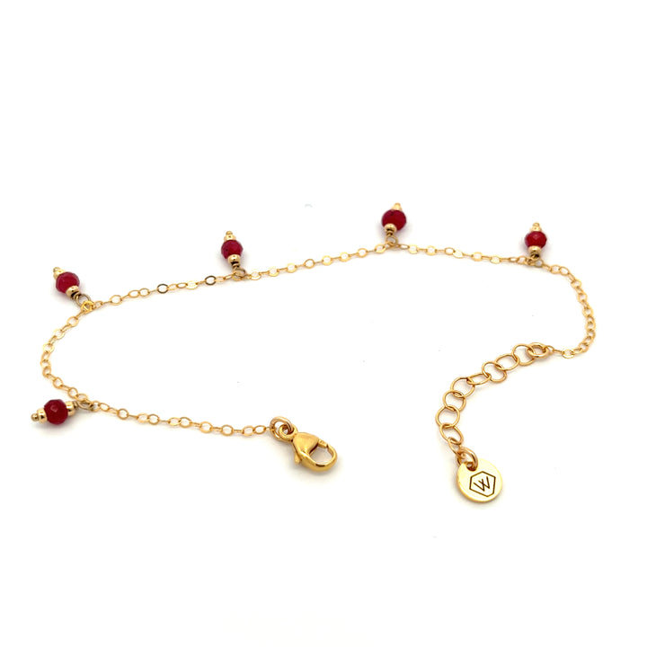silk road - ruby dangle charm bracelet - workshopunderground.com
