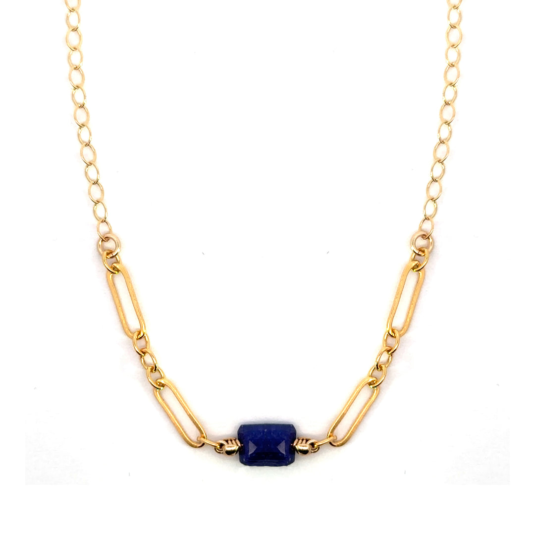 sapphire rounded link necklace - Workshop Fine Jewelry