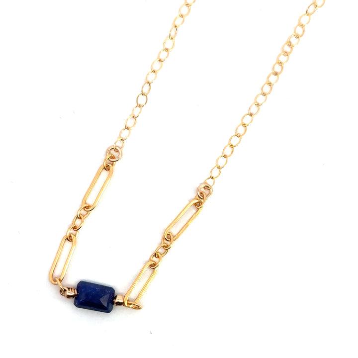 sapphire rounded link necklace - Workshop Fine Jewelry