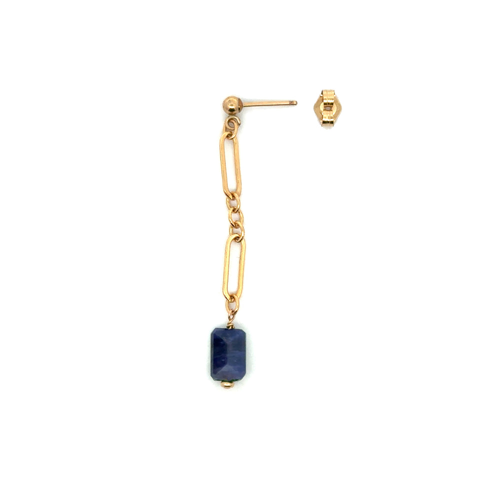 sapphire clip chain drop earrings - Workshop Fine Jewelry