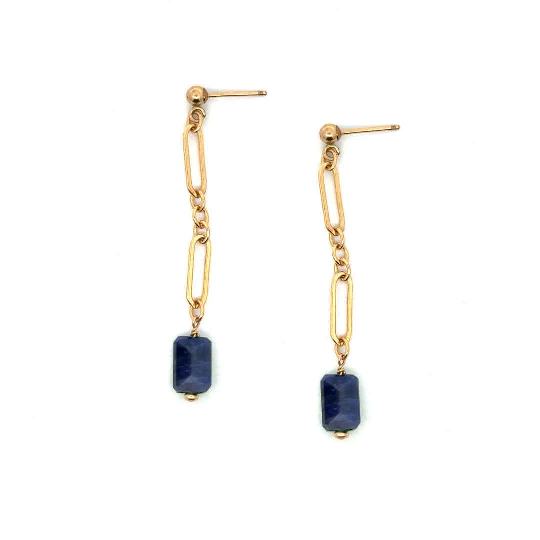 sapphire clip chain drop earrings - Workshop Fine Jewelry
