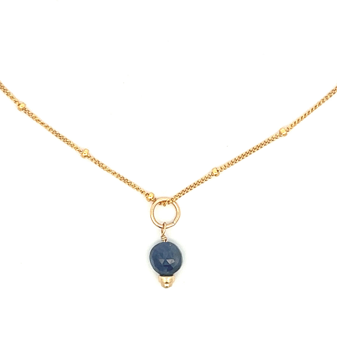 silk road - sapphire coin charm necklace - workshopunderground.com