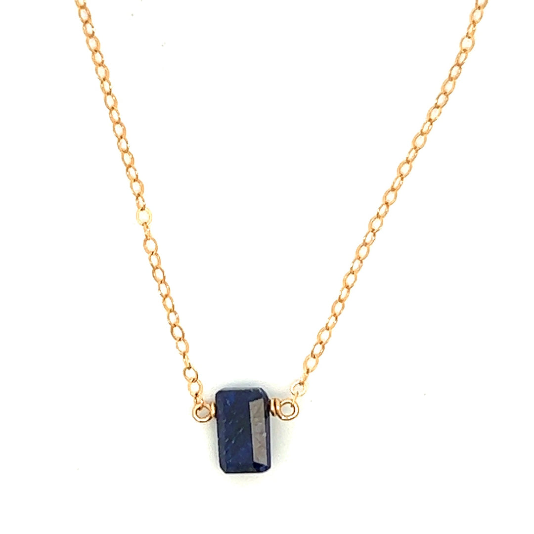 silk road - sapphire baguette necklace - workshopunderground.com