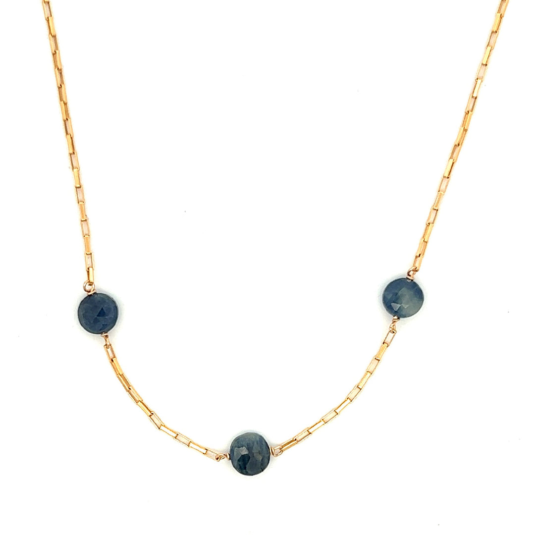 silk road - sapphire 3-station necklace - workshopunderground.com