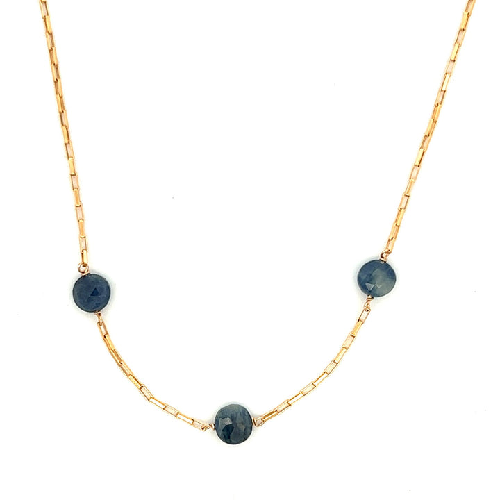silk road - sapphire 3-station necklace - workshopunderground.com