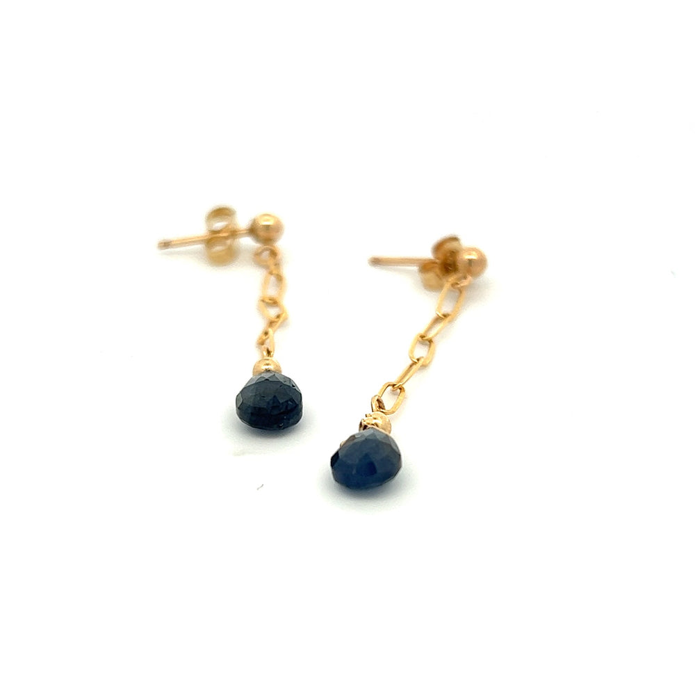silk road - sapphire chain drop earrings - workshopunderground.com