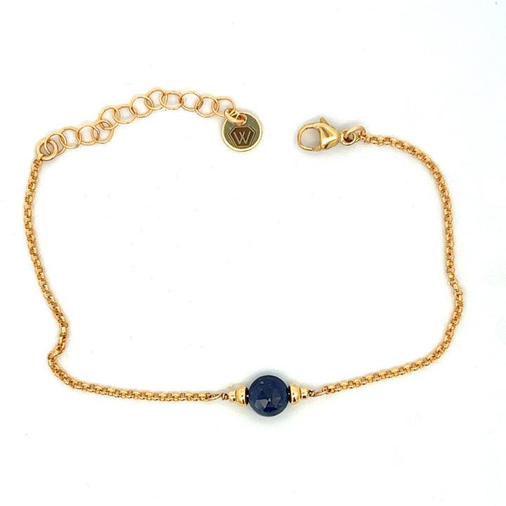 silk road - sapphire coin charm bracelet - workshopunderground.com