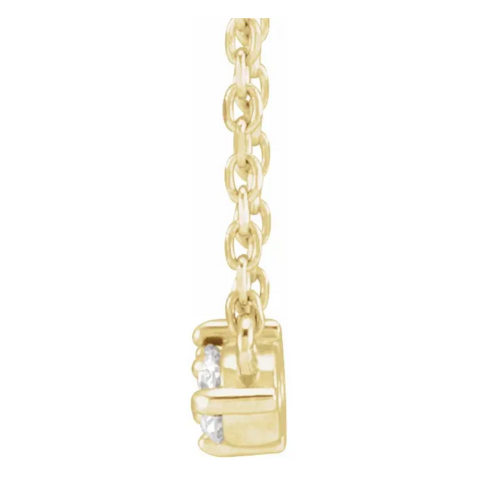 14K solid gold diamond triplet necklace - workshopunderground.com